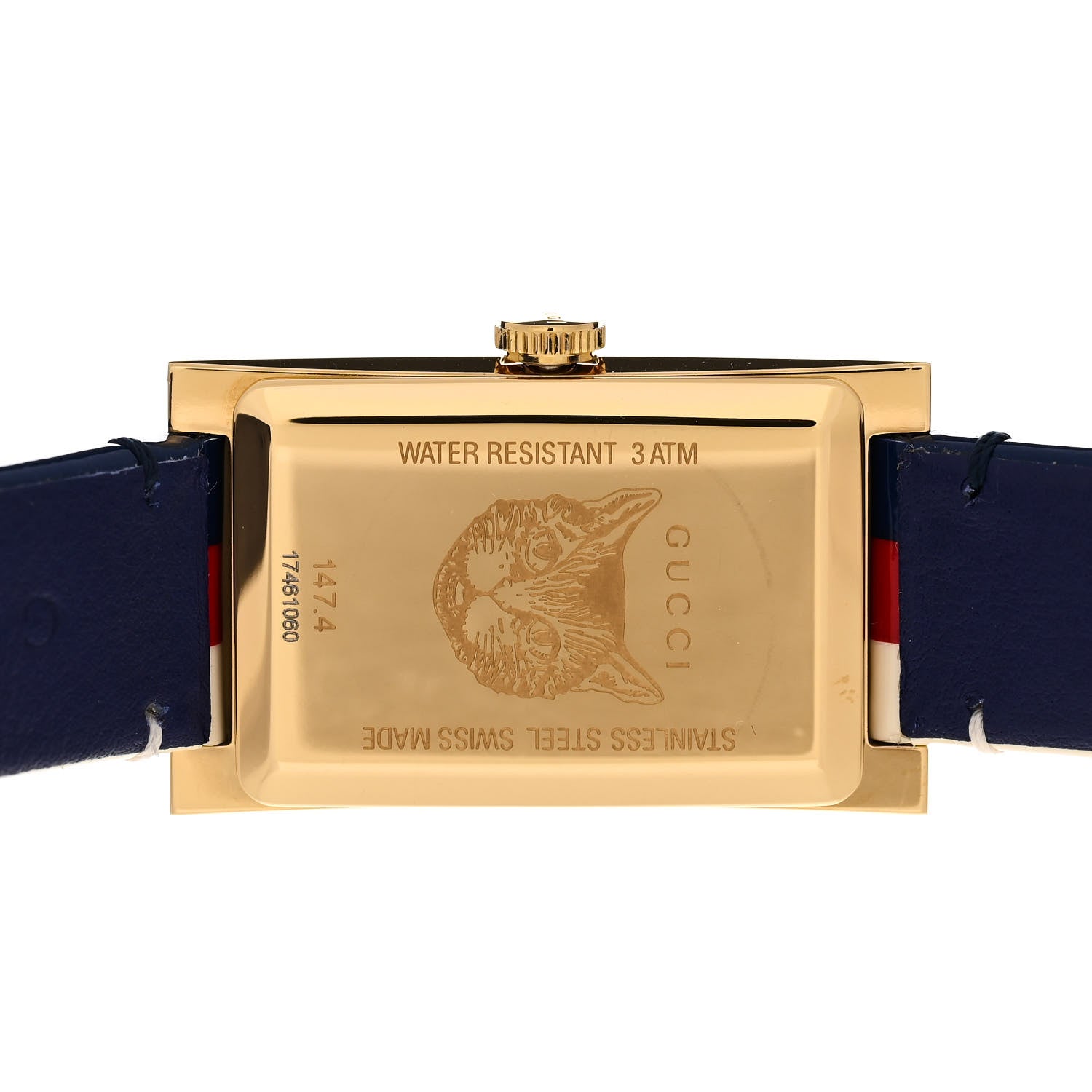 Gucci Stainless Steel Nylon Mother of Pearl 21mm Web G-Frame Quartz Watch Blue 4 of 5