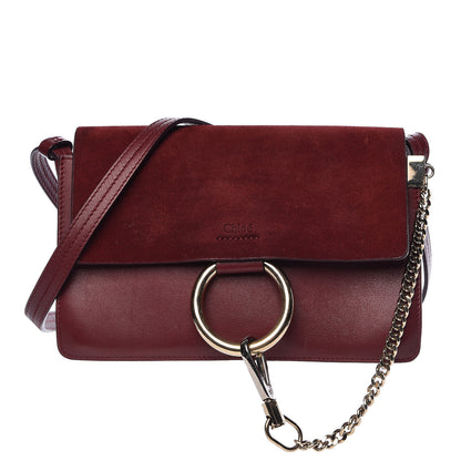 Chloe Suede Calfskin Small Faye Shoulder Bag Plum Purple 1 of 17