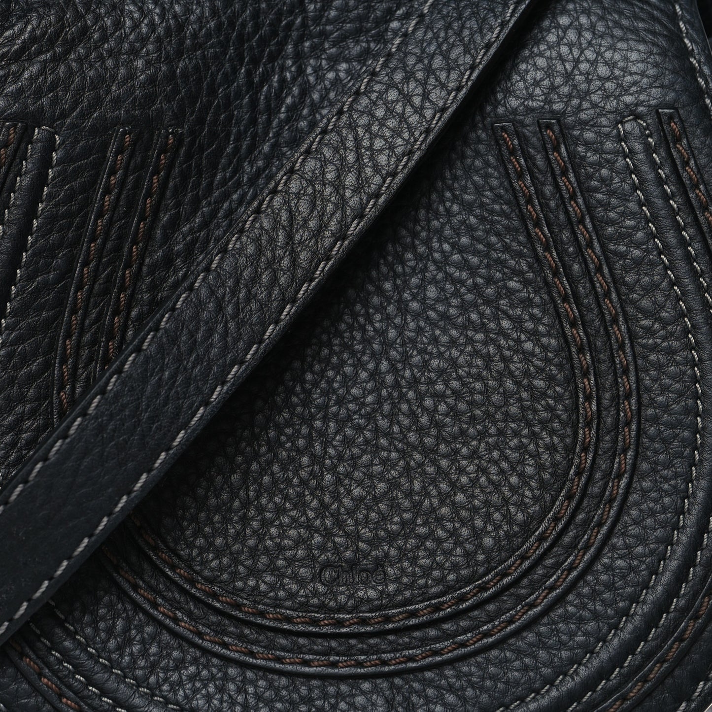 Calfskin Mini Marcie Round Crossbody Bag Black