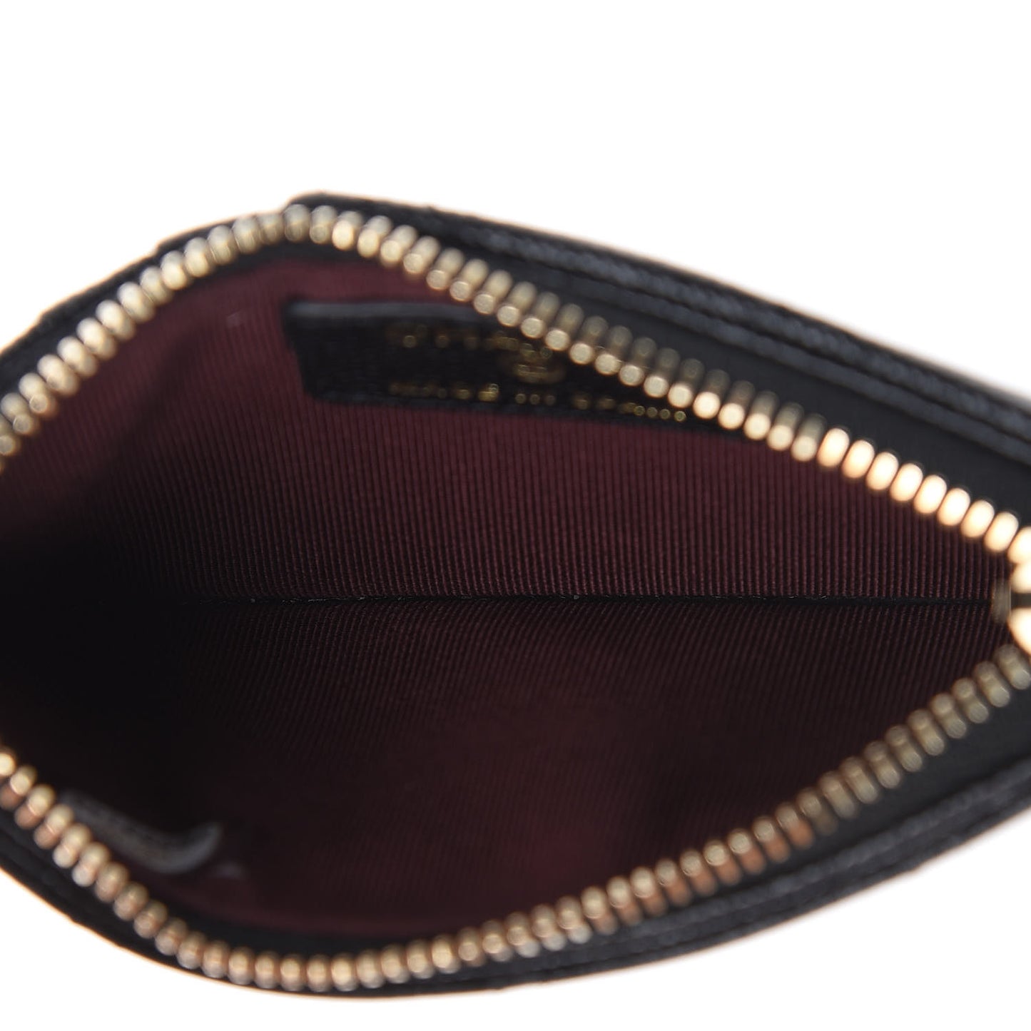 Caviar Quilted Flap Zip Card Holder Black