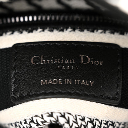 Christian Dior Canvas Houndstooth Embroidered Mini Lady D-Lite Black White 6 of 11
