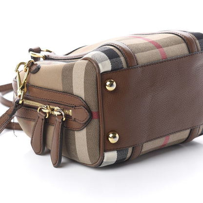Burberry House Check Derby Calfskin Small Alchester Bowling Bag Tan 5 of 10