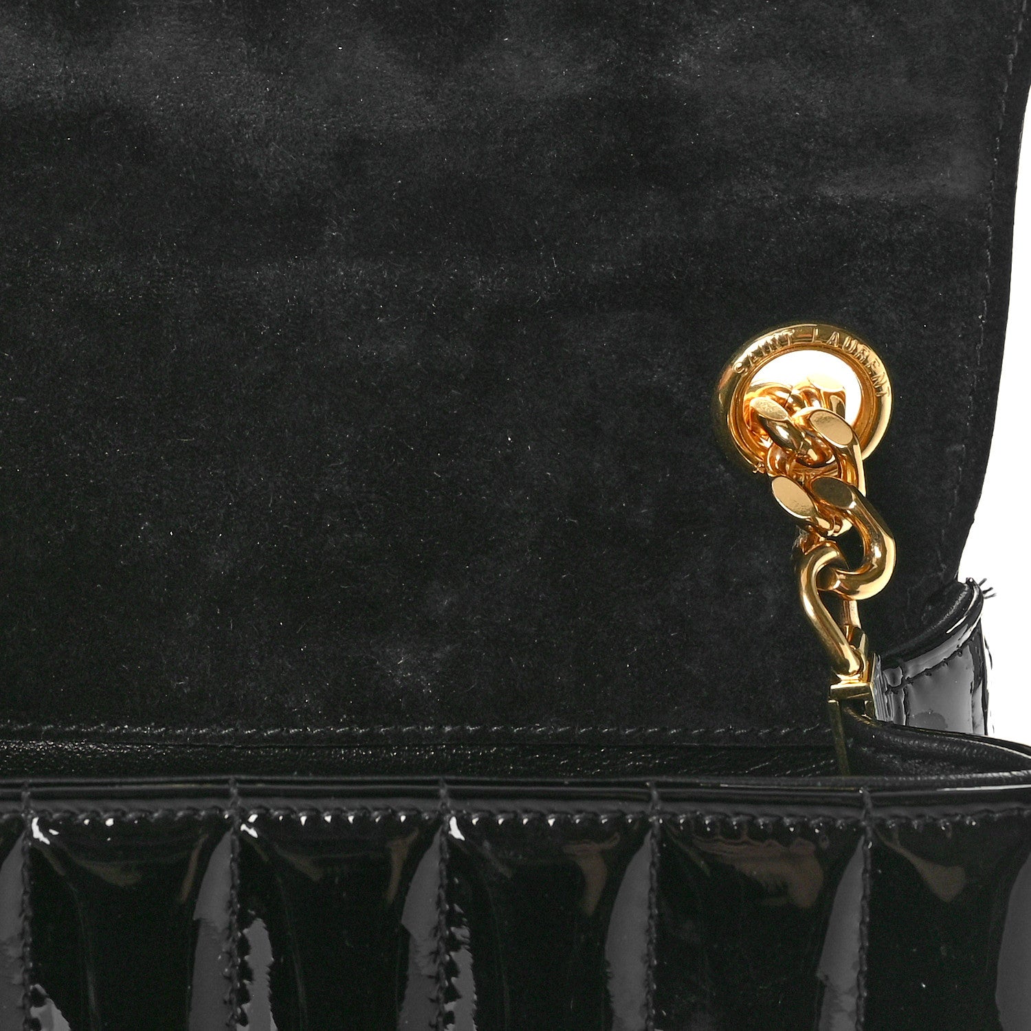 Saint Laurent Patent Calfskin Matelasse Monogram Medium Vicky Chain Bag Black 9 of 10