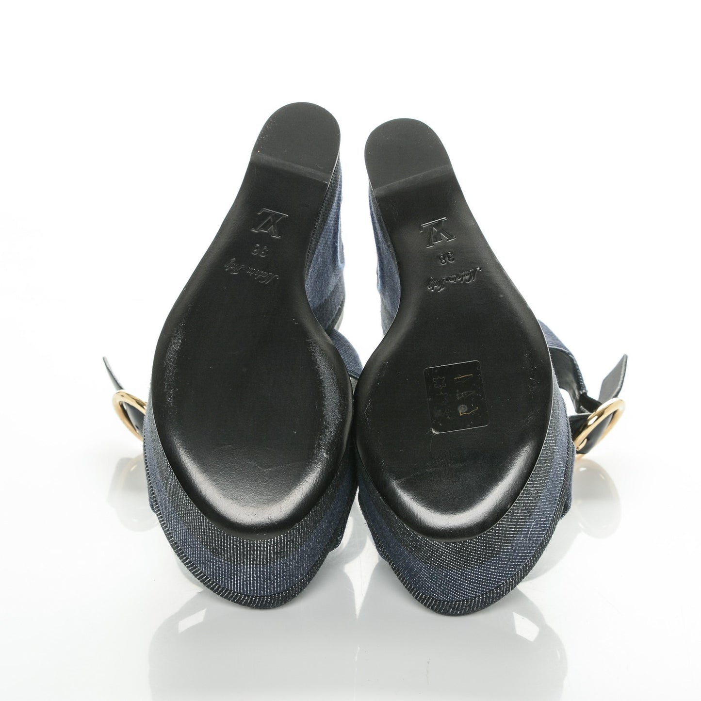 Canvas Blue Shore Wedge Sandal 38 Marine