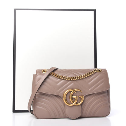 Gucci Calfskin Matelasse Medium GG Marmont Shoulder Bag Porcelain Rose 10 of 10