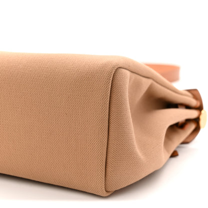 Hermes Military Toile Vache Hunter Herbag Zip Retourne 31 PM Chai Fauve 11 of 12