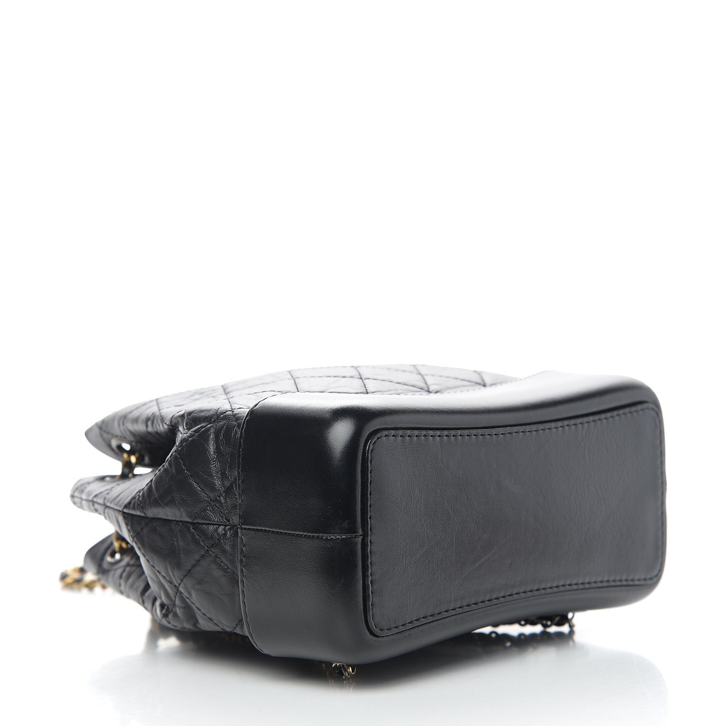 Aged Calfskin Quilted Small Gabrielle Backpack Black