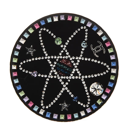 Chanel Glittered Resin Strass Brooch Black Pink 1 of 5