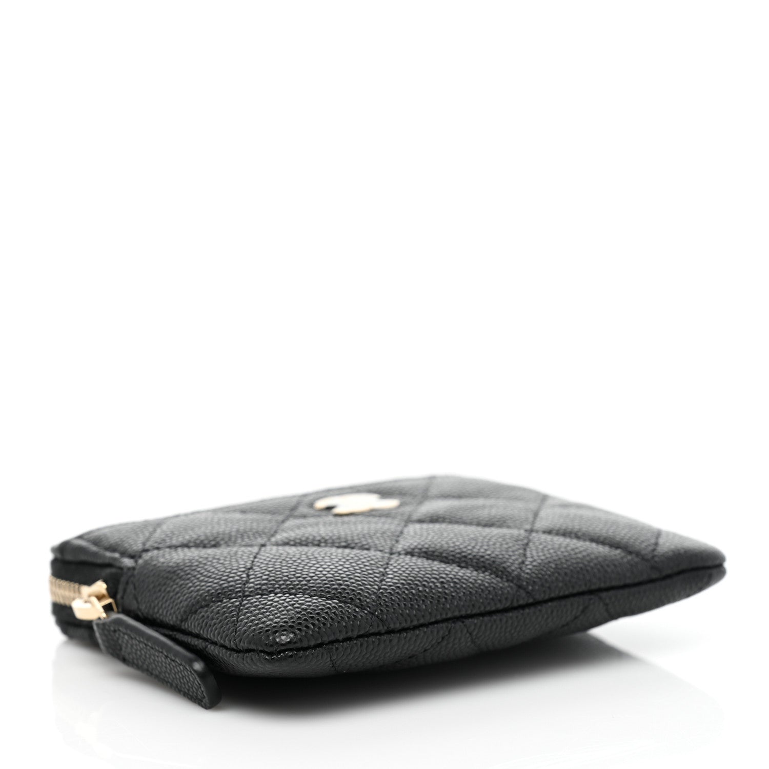 Chanel Caviar Quilted Zip Card Holder Wallet Black 4 of 8