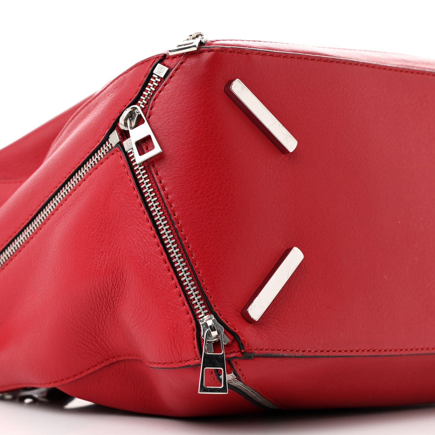 Calfskin Zipper Puzzle Bag Red