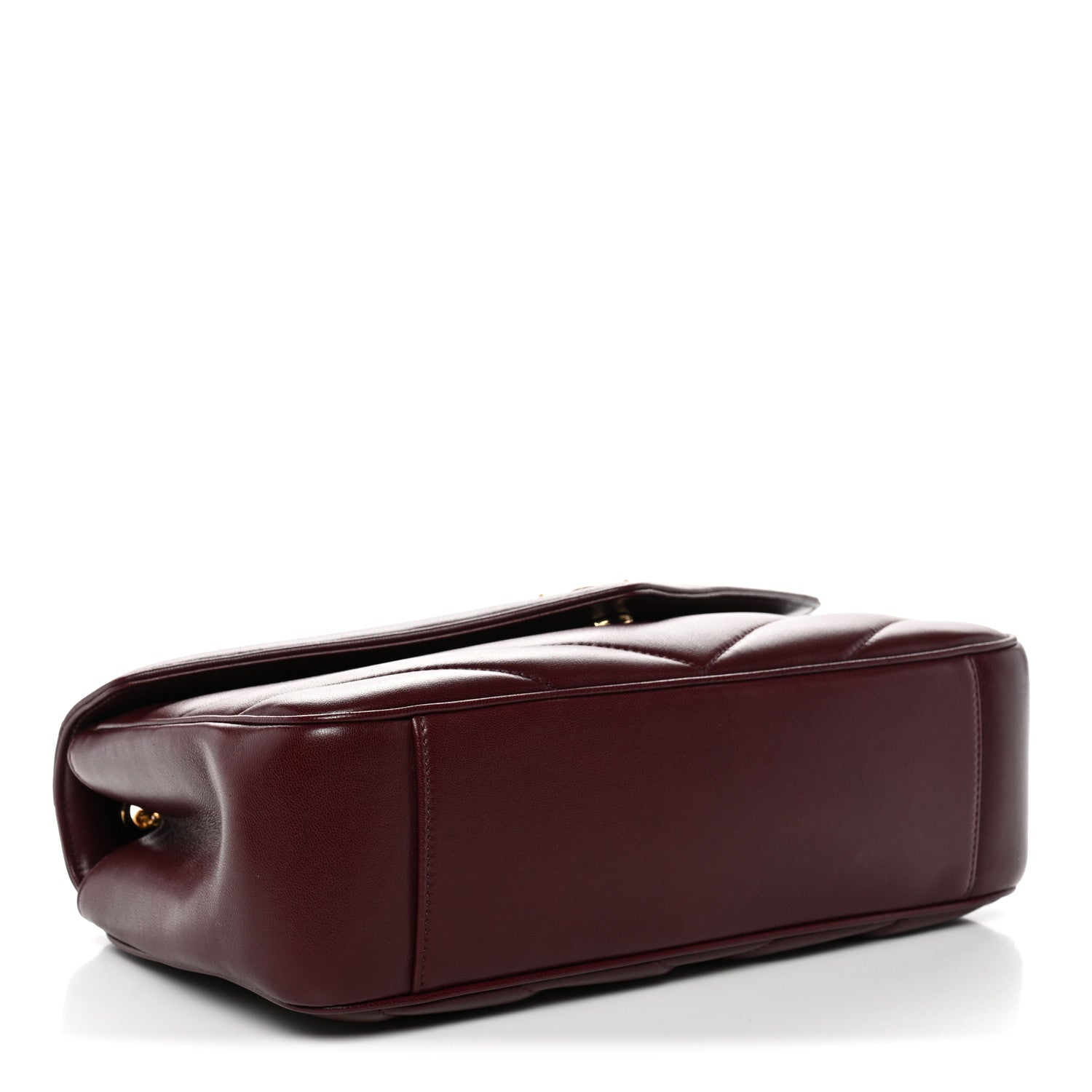 Saint Laurent Lambskin Chevron Quilted Medium LouLou Rouge Cabernet 5 of 11