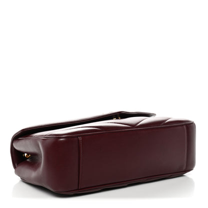 Saint Laurent Lambskin Chevron Quilted Medium LouLou Rouge Cabernet 5 of 11