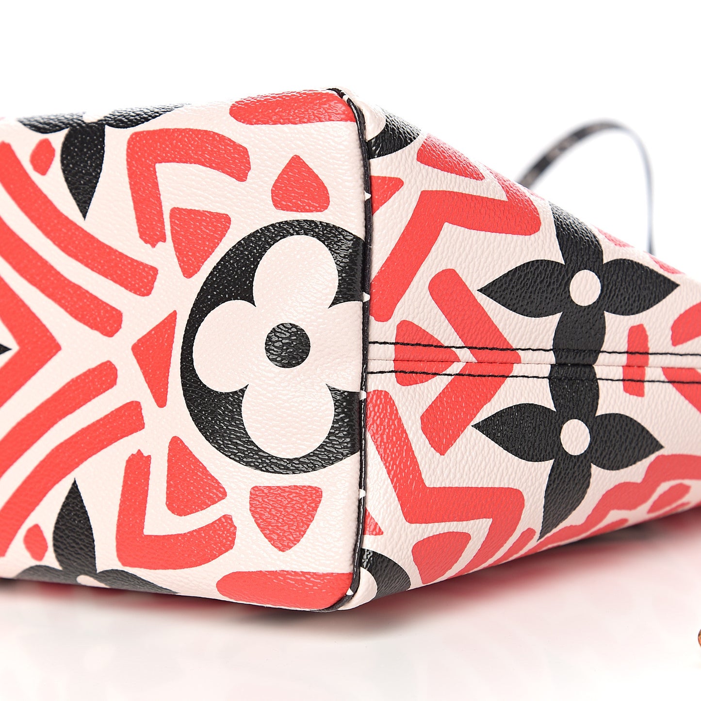Monogram Giant Crafty Neverfull MM Creme Rouge Black