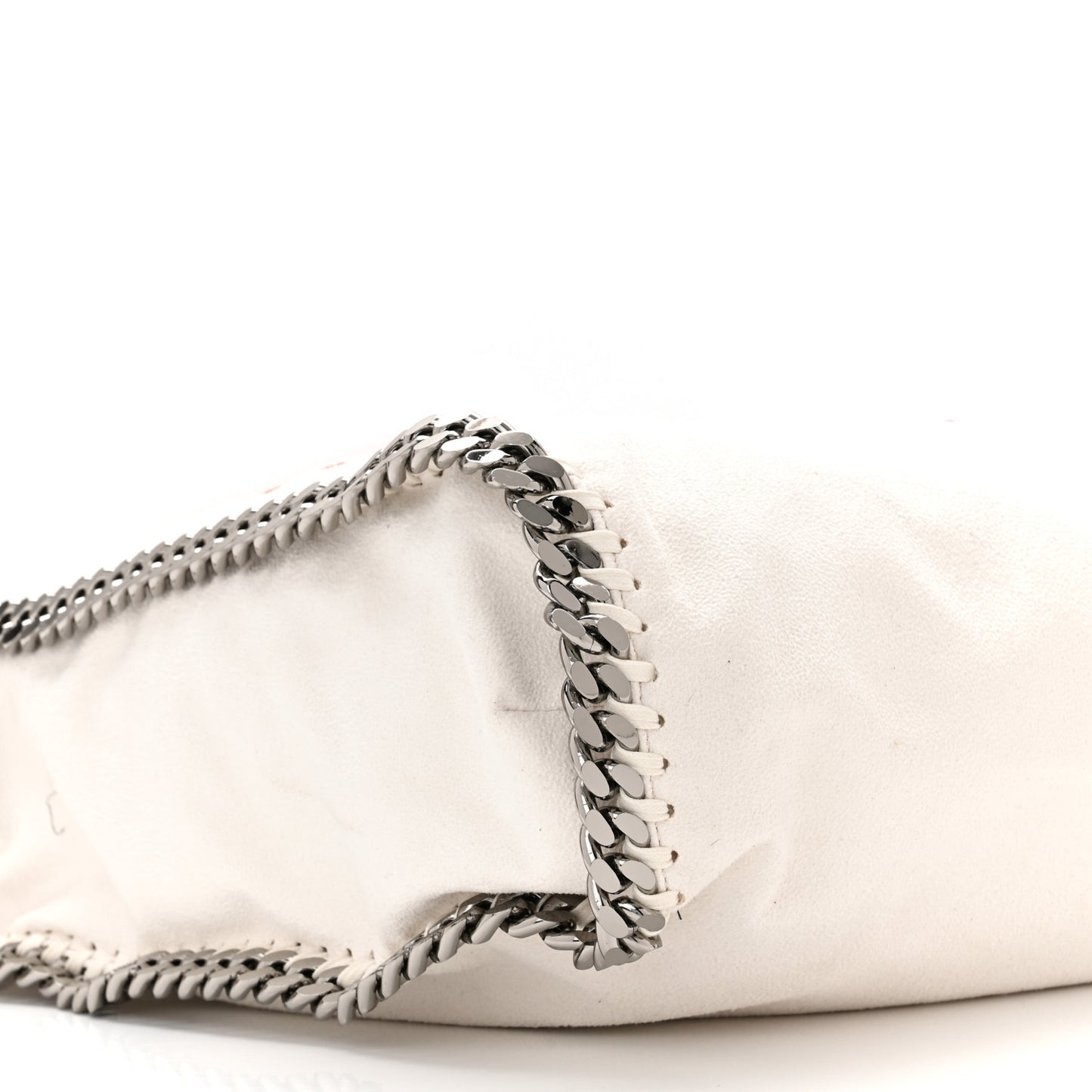 X ED CURTIS Shaggy Deer Logo Embroidered Large Falabella Chalk