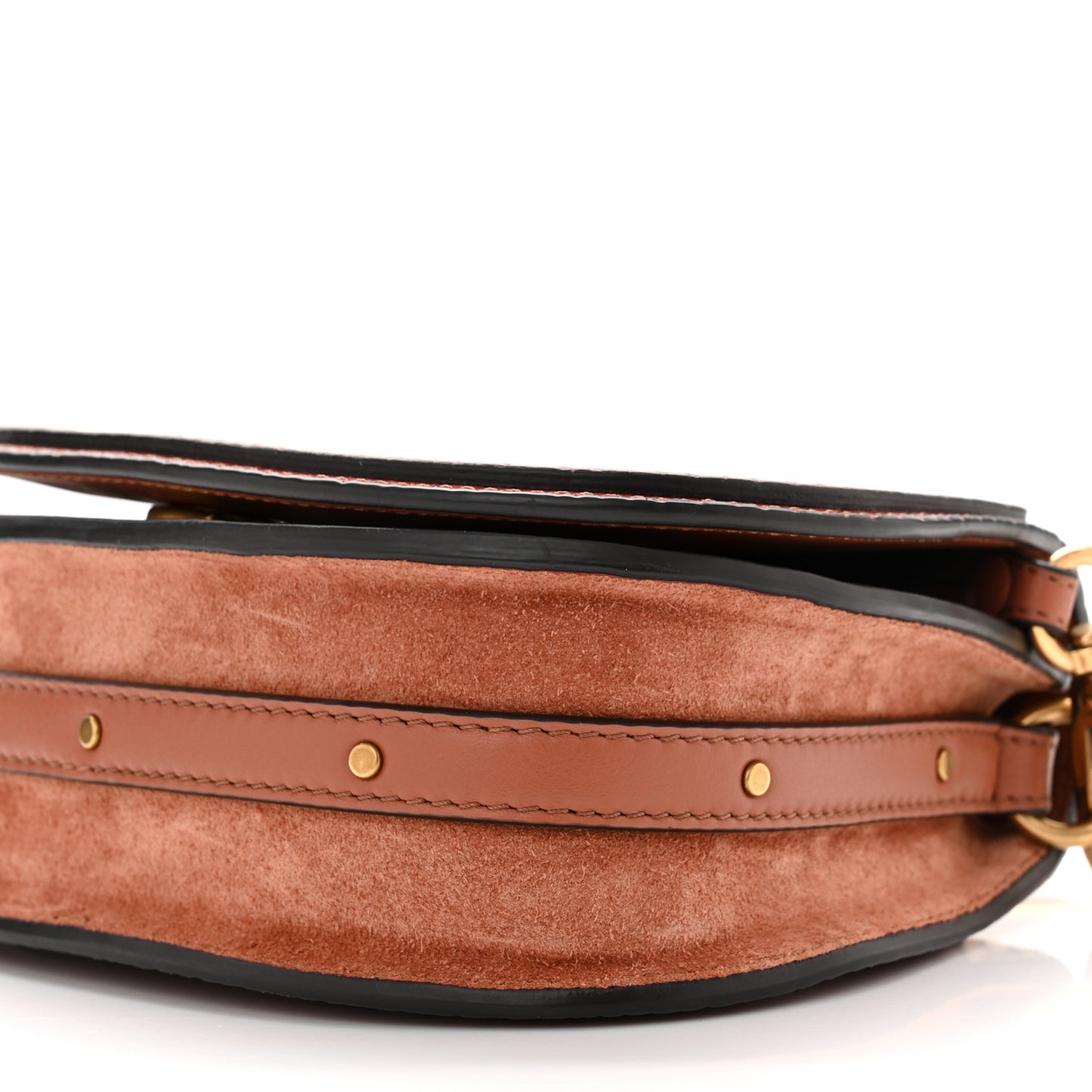 Ayers Suede Small Nile Bracelet Bag Chestnut Brown