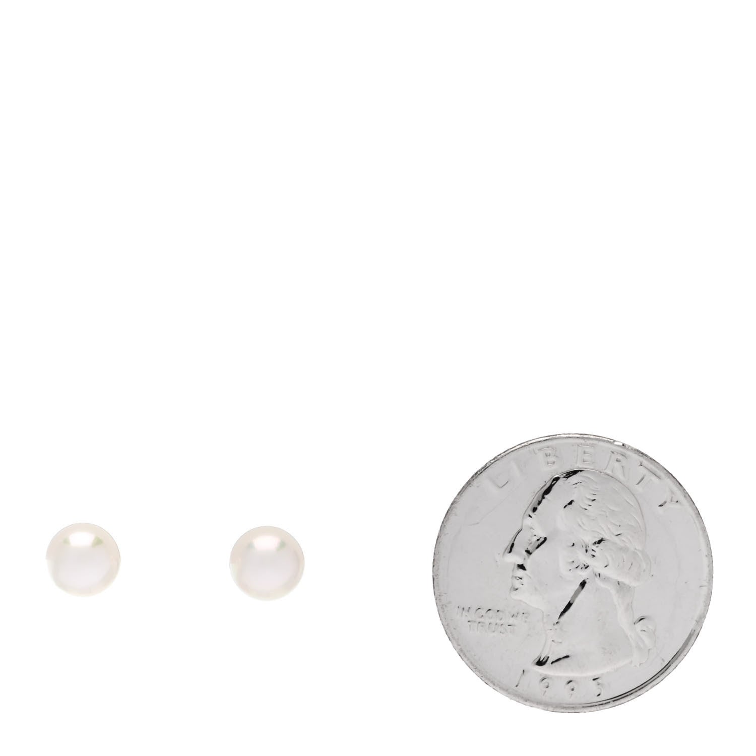 Tiffany 18K White Gold Akoya Cultured Pearl 6-6.5mm Signature Earrings 2 of 4
