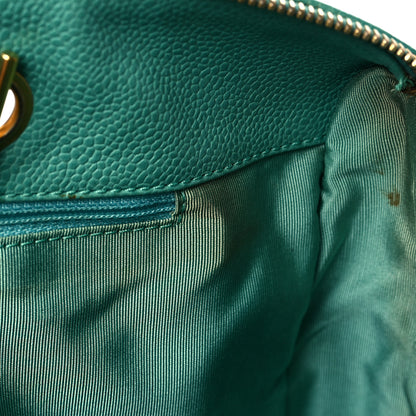 Chanel Caviar CC Large Shoulder Bag Green 15 of 16