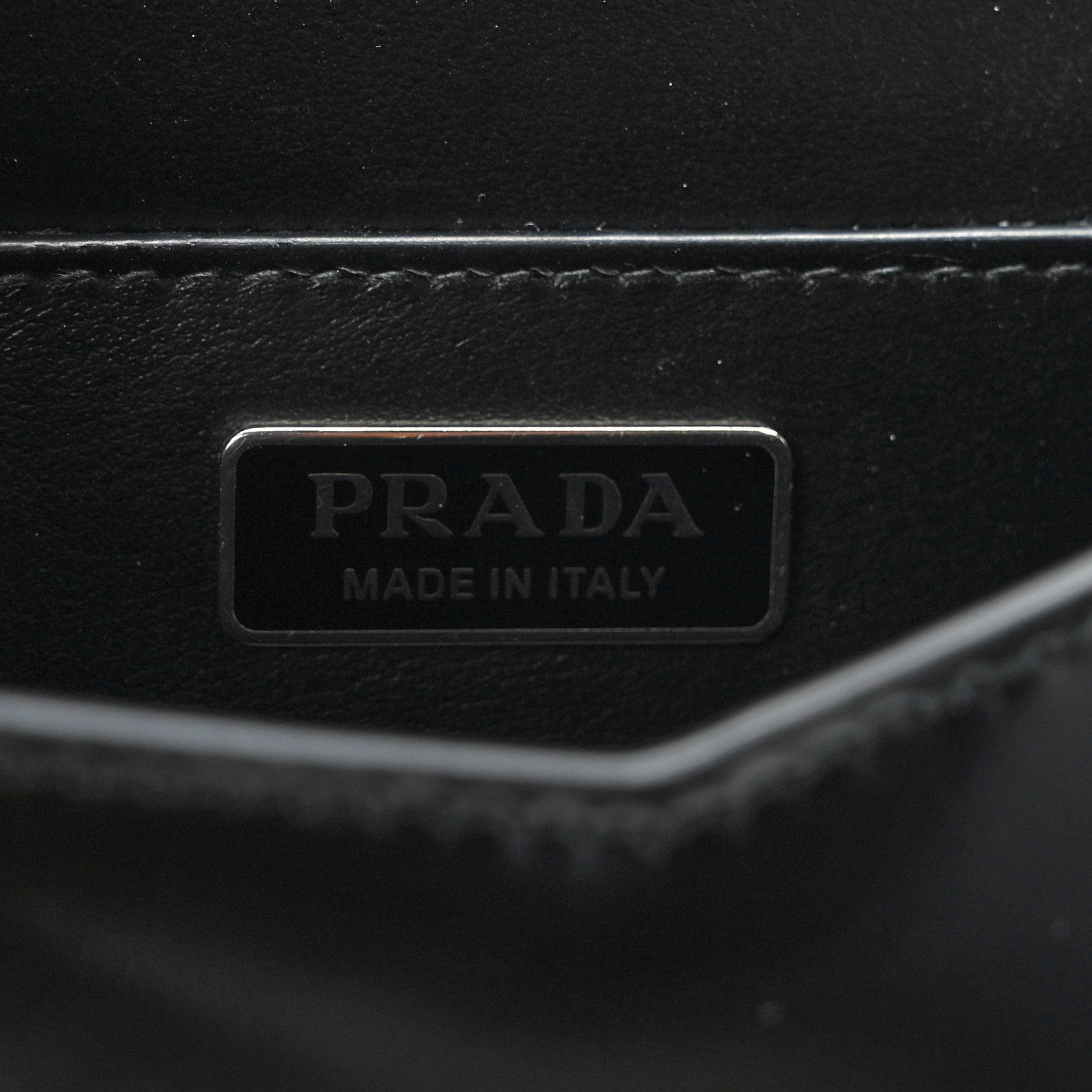 Prada Spazzolato Triangle Logo Plate Flap Chain Crossbody Bag Black 6 of 8