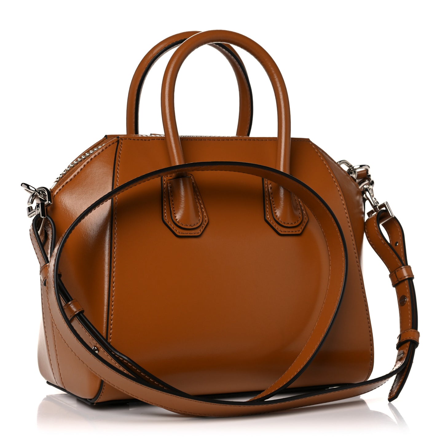 Shiny Lord Calfskin Mini Antigona Camel
