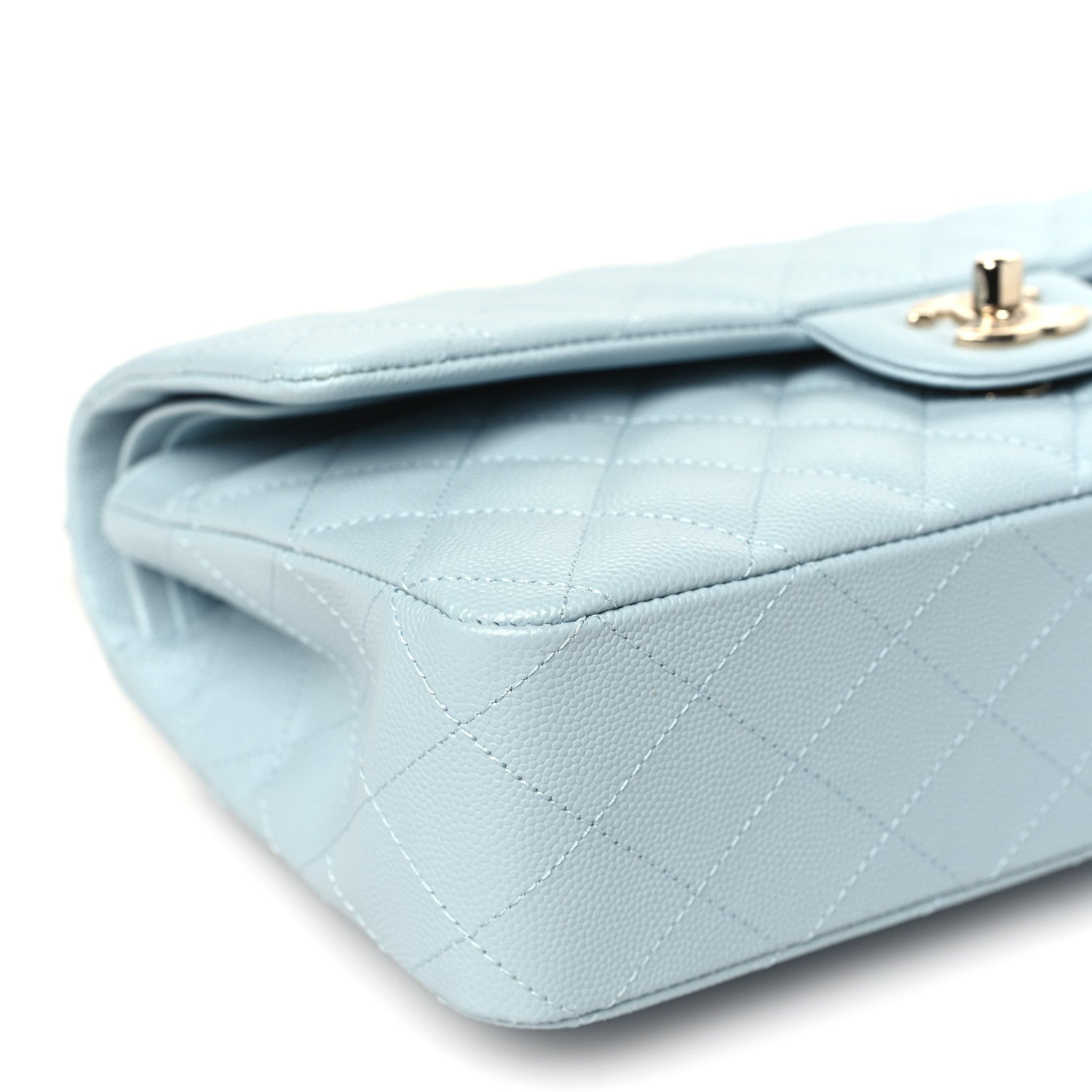Chanel Caviar Quilted Medium Double Flap Light Blue 9 of 11