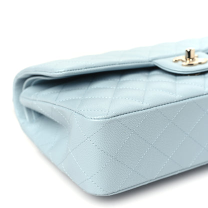 Chanel Caviar Quilted Medium Double Flap Light Blue 9 of 11