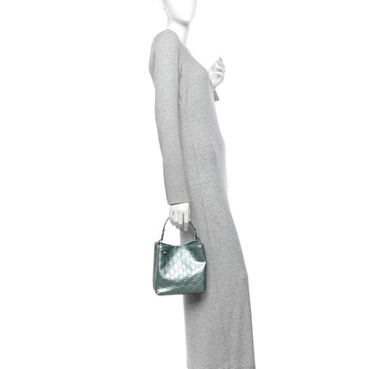 Gucci Patent GG Emblem Small Bucket Bag Light Blue 2 of 10