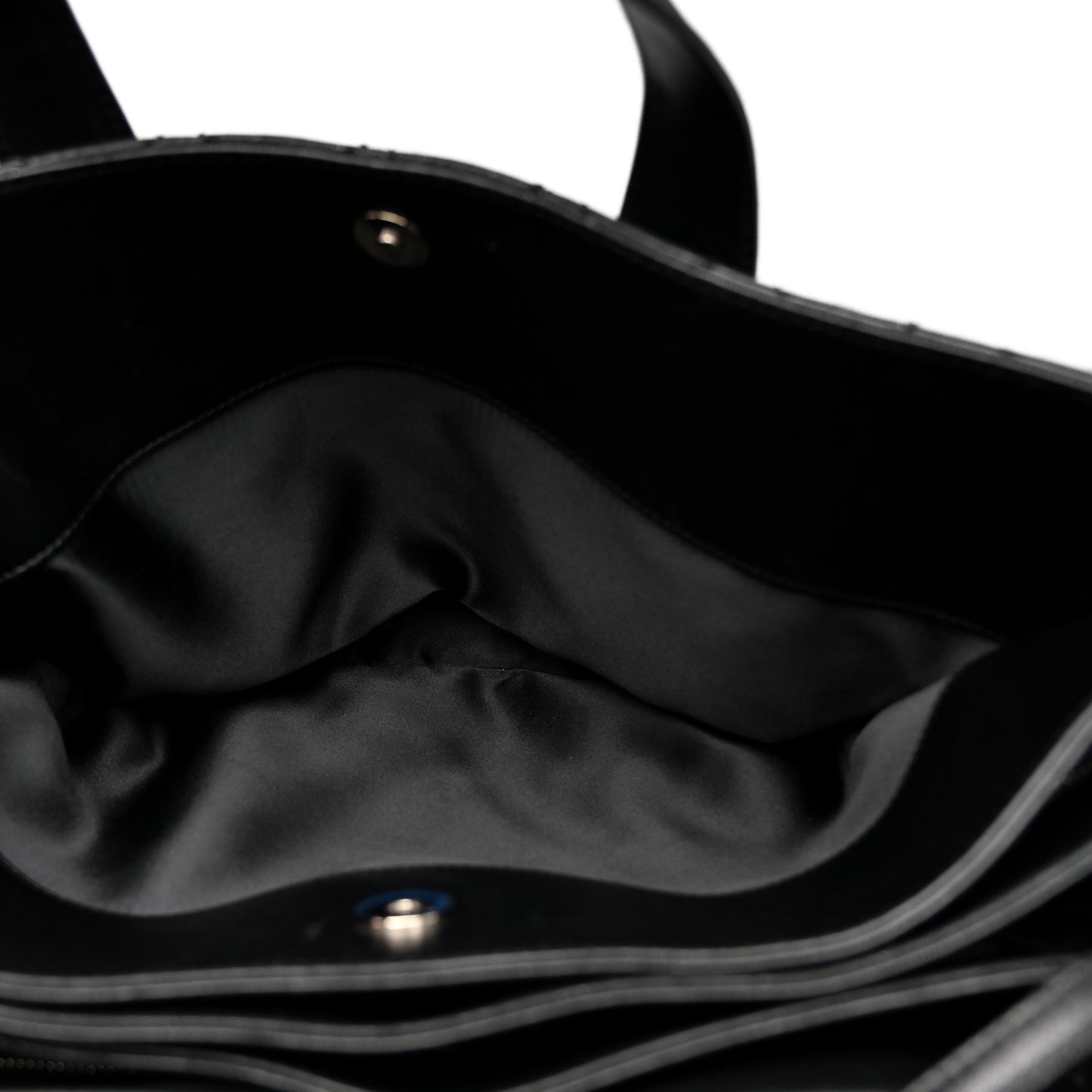Lambskin Quilted Easy Carry Shopping Tote Black