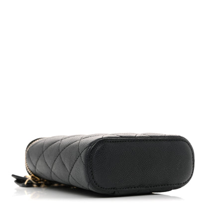 Chanel Caviar Quilted Small Vertical Coco Beauty Vanity Case With Chain Black 4 of 12