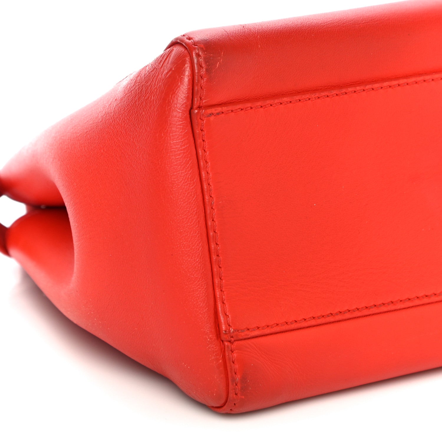 Fendi Nappa Mini Peekaboo Iconic Satchel Papavero 9 of 16