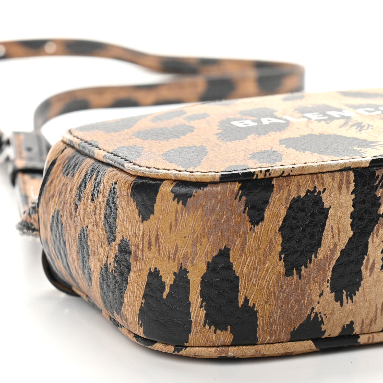 Balenciaga Calfskin Printed Leopard XS Everyday Camera Bag Beige White 7 of 10