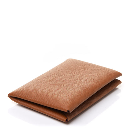 Hermes Epsom Calvi Card Case Gold 4 of 8