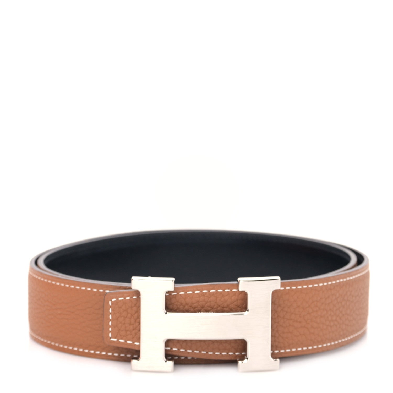 Hermes Box Togo 32mm H Belt 85 34 Black Gold 1 of 5