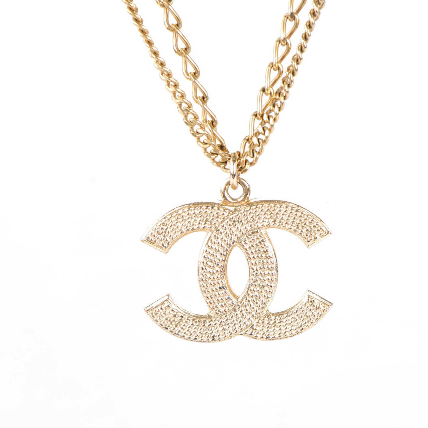 Double Chain CC Necklace Gold