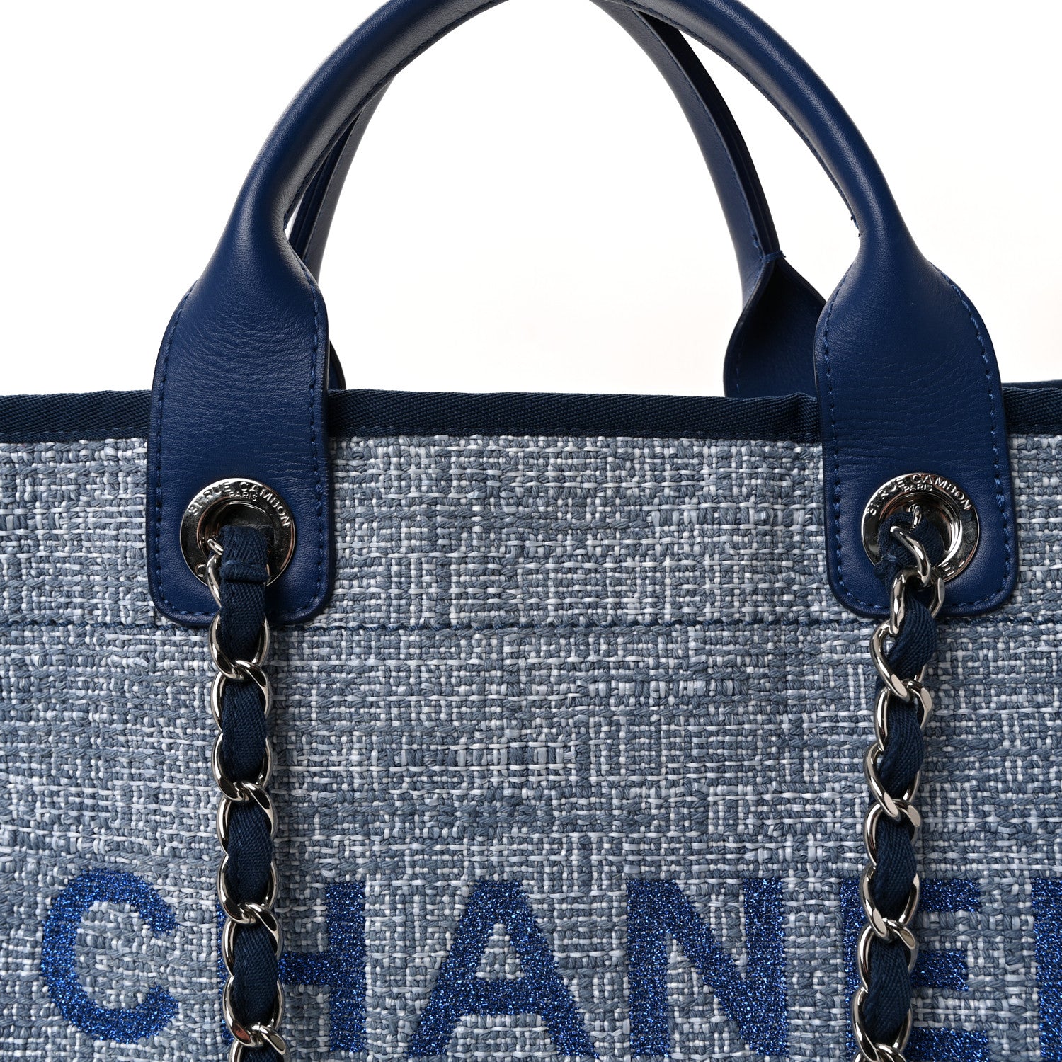 Chanel Canvas Extra Large Deauville Tote Blue 8 of 10