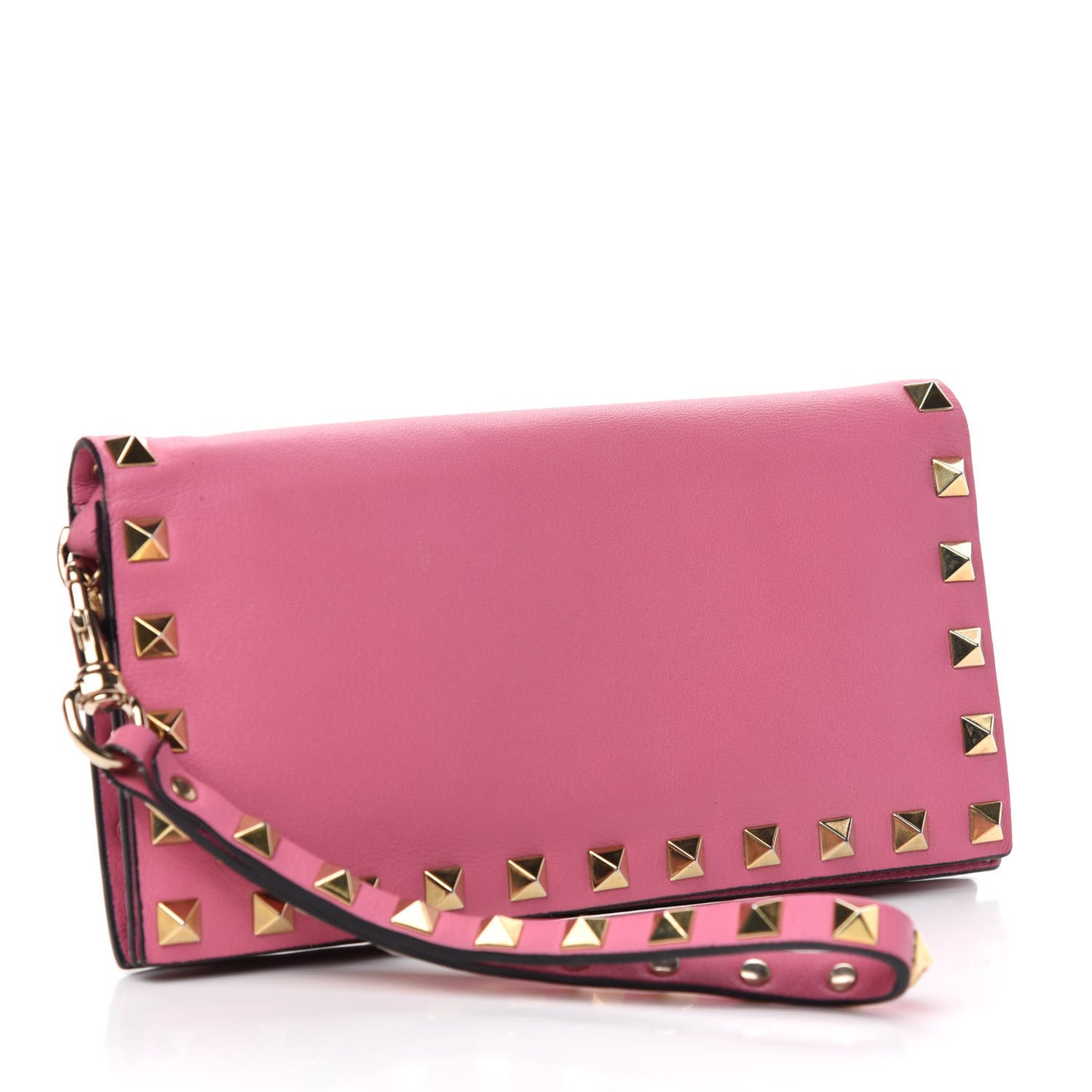 Calfskin Rockstud Wristlet Wallet Ninphea