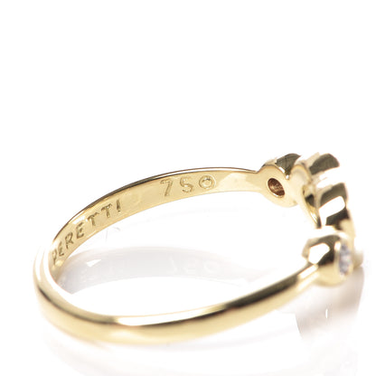 Tiffany 18K Yellow Gold Diamond Mini Elsa Peretti Open Heart Ring 50 5.25 5 of 7
