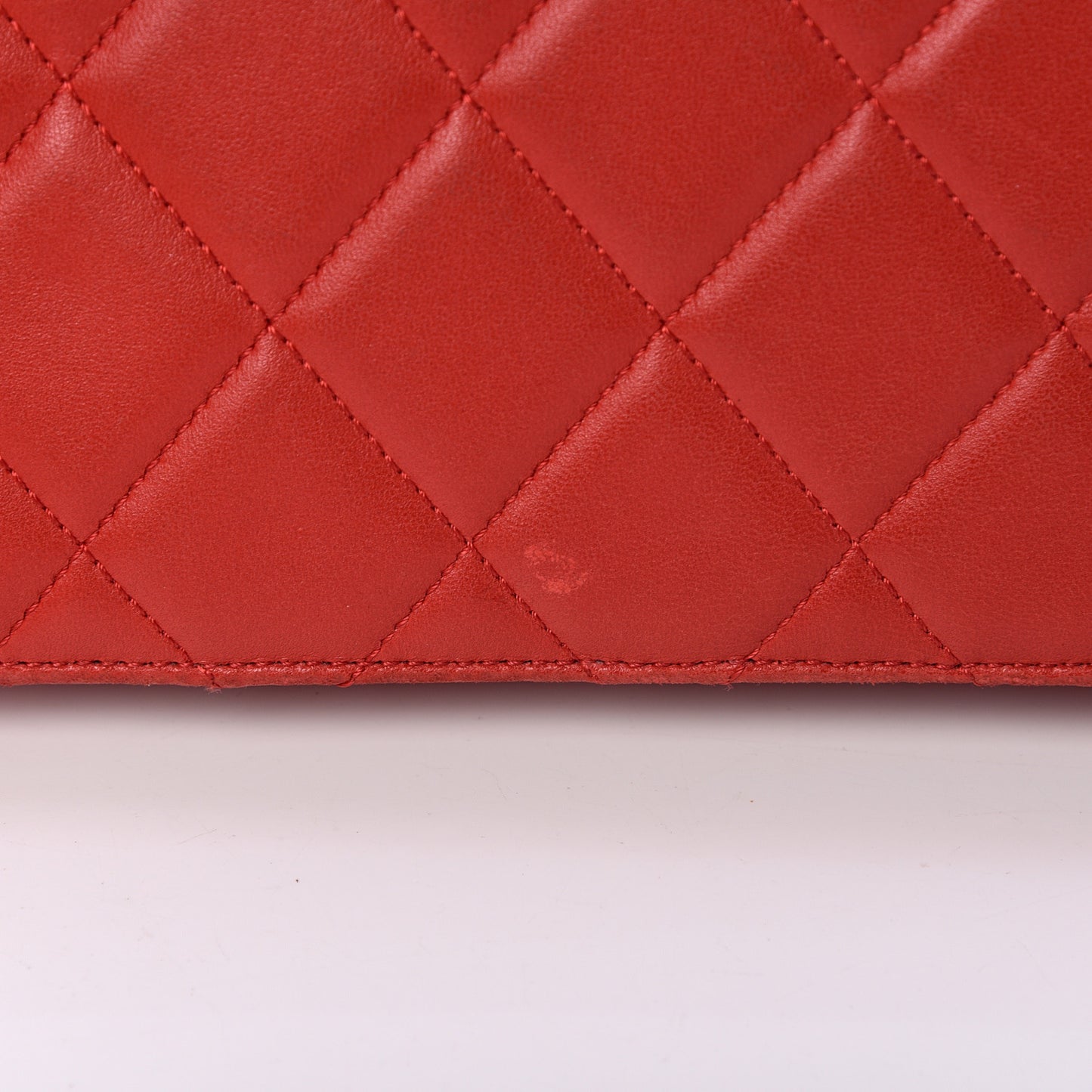 Lambskin Quilted Large Golden Class Flap Red