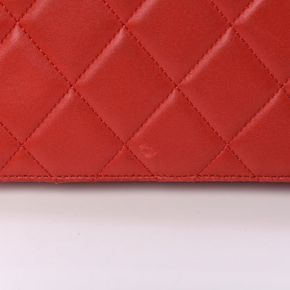 Chanel Lambskin Quilted Large Golden Class Flap Red 14 of 18