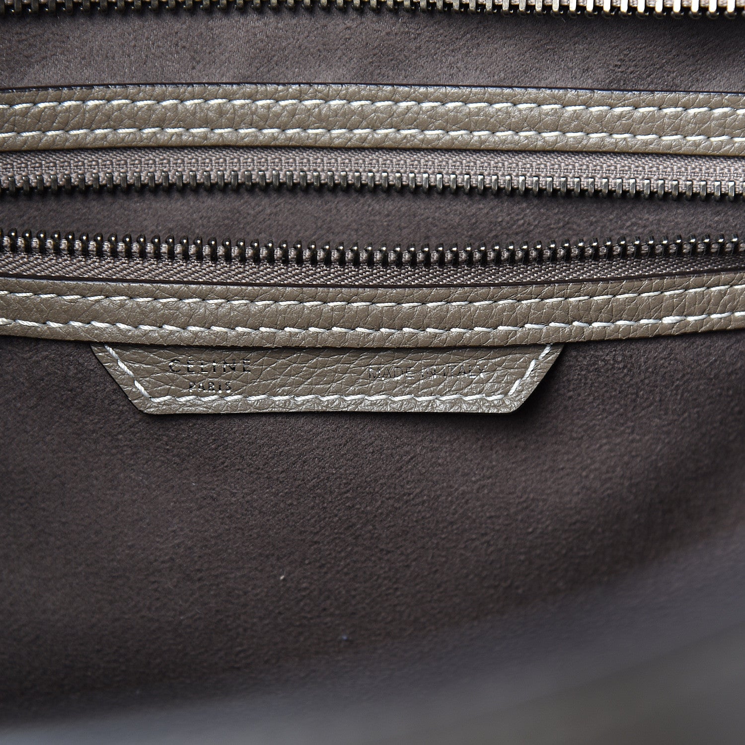 Celine Drummed Calfskin Mini Luggage Souris 5 of 9