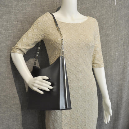 FASHIONPHILE SALVATOREFERRAGAMOSmoothCalfskinBoxShoulderBagAnthracite 2 of 7