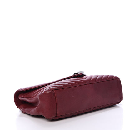 Saint Laurent Sheepskin Matelasse Chevron Large College Monogram Satchel Oxblood 3 of 18