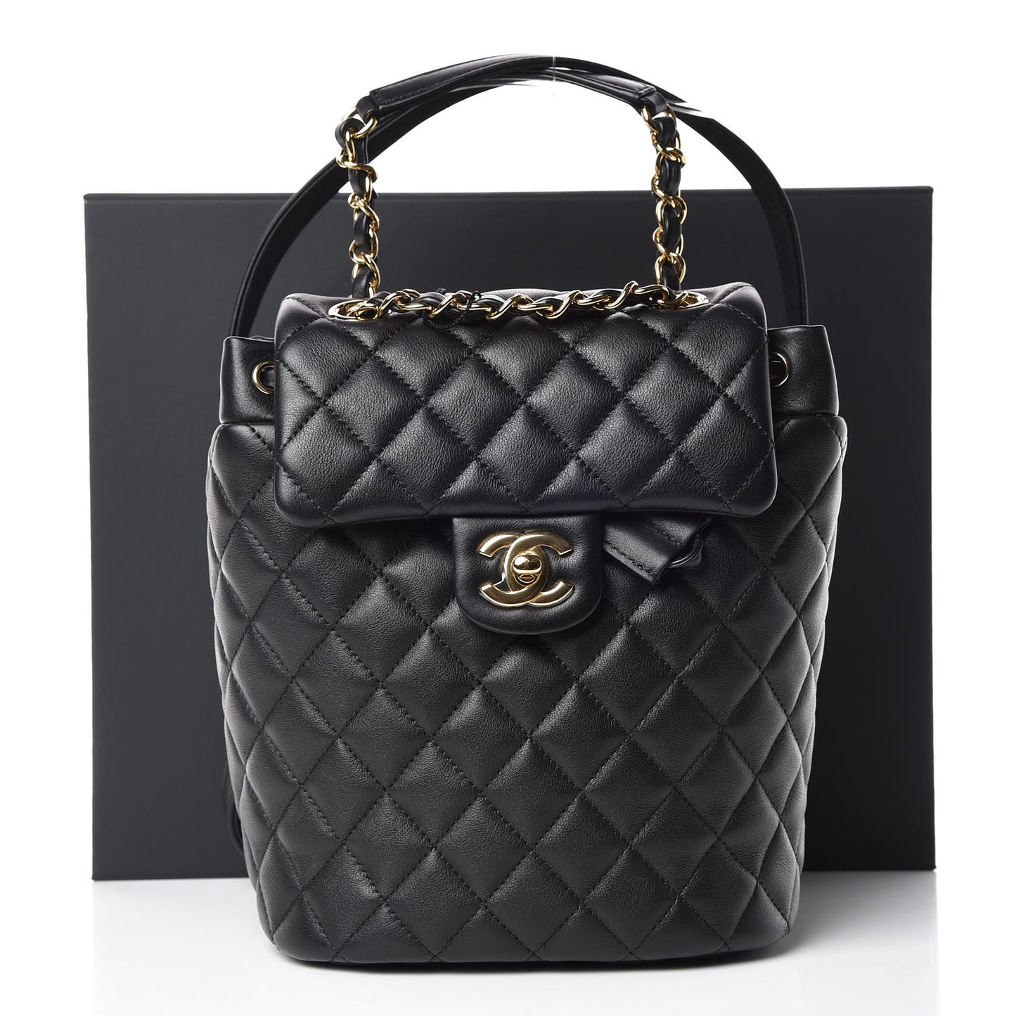 Calfskin Quilted Mini Urban Spirit Backpack Black