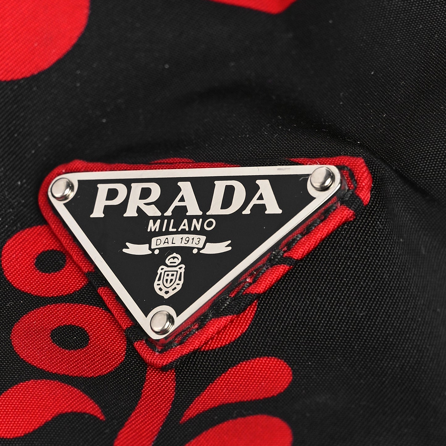 Tessuto Hibiscus Print Double Buckle Backpack Black Rosso