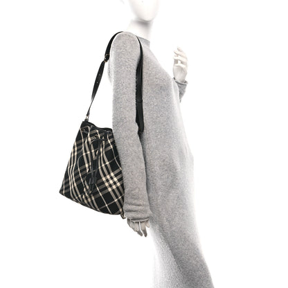 Burberry Check Medium Bucket Bag Black Calico 2 of 9