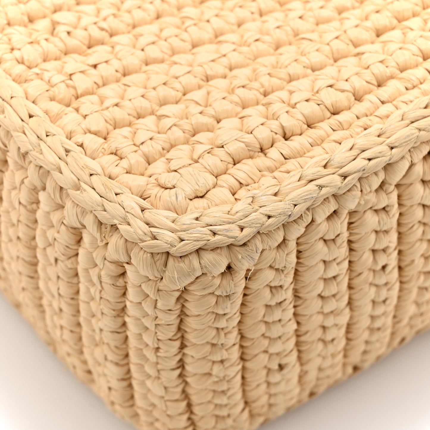 Yarn Raffia Effect Crochet Mini Re-Edition 2000 Shoulder Bag Naturale