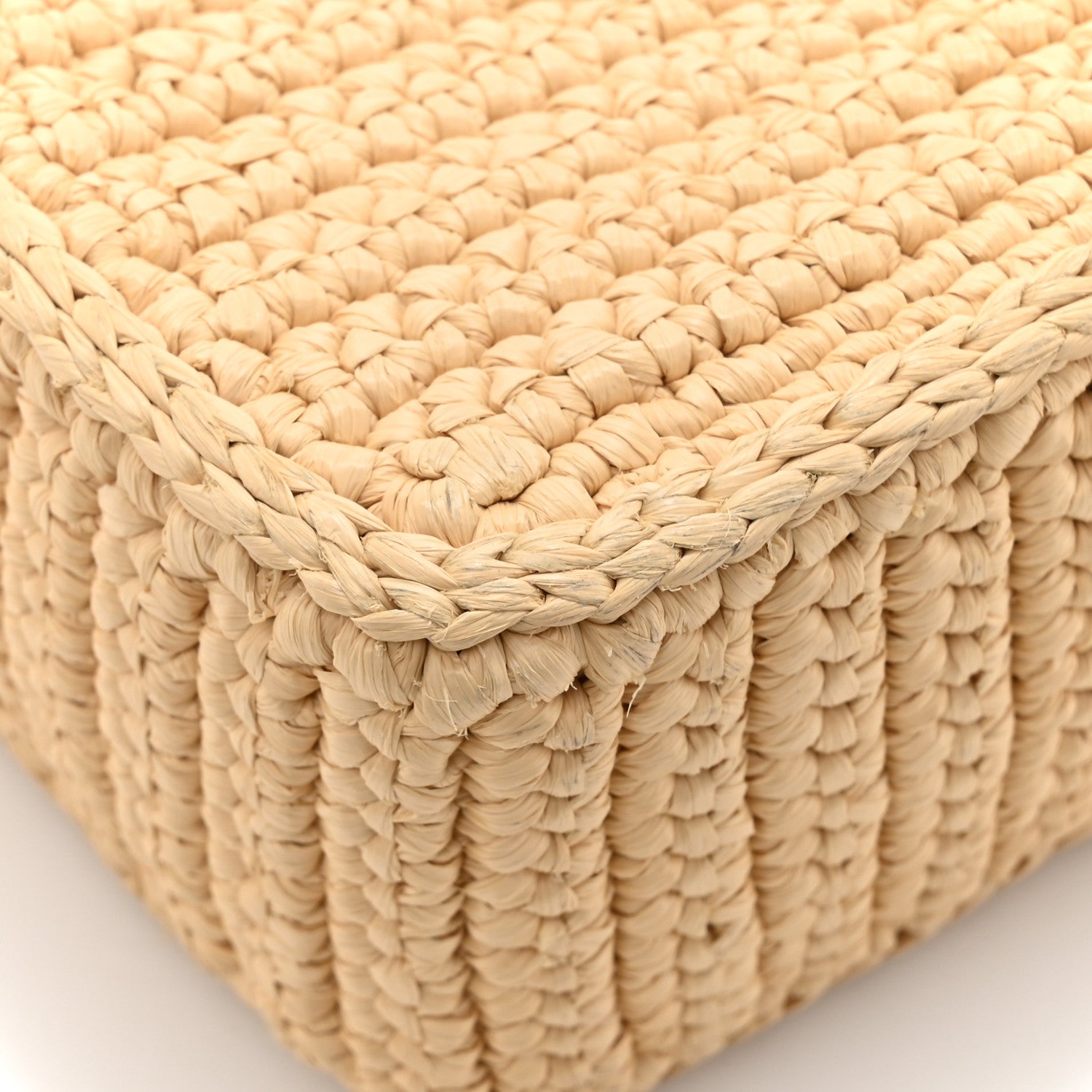 Prada Yarn Raffia Effect Crochet Mini Re-Edition 2000 Shoulder Bag Naturale 12 of 13