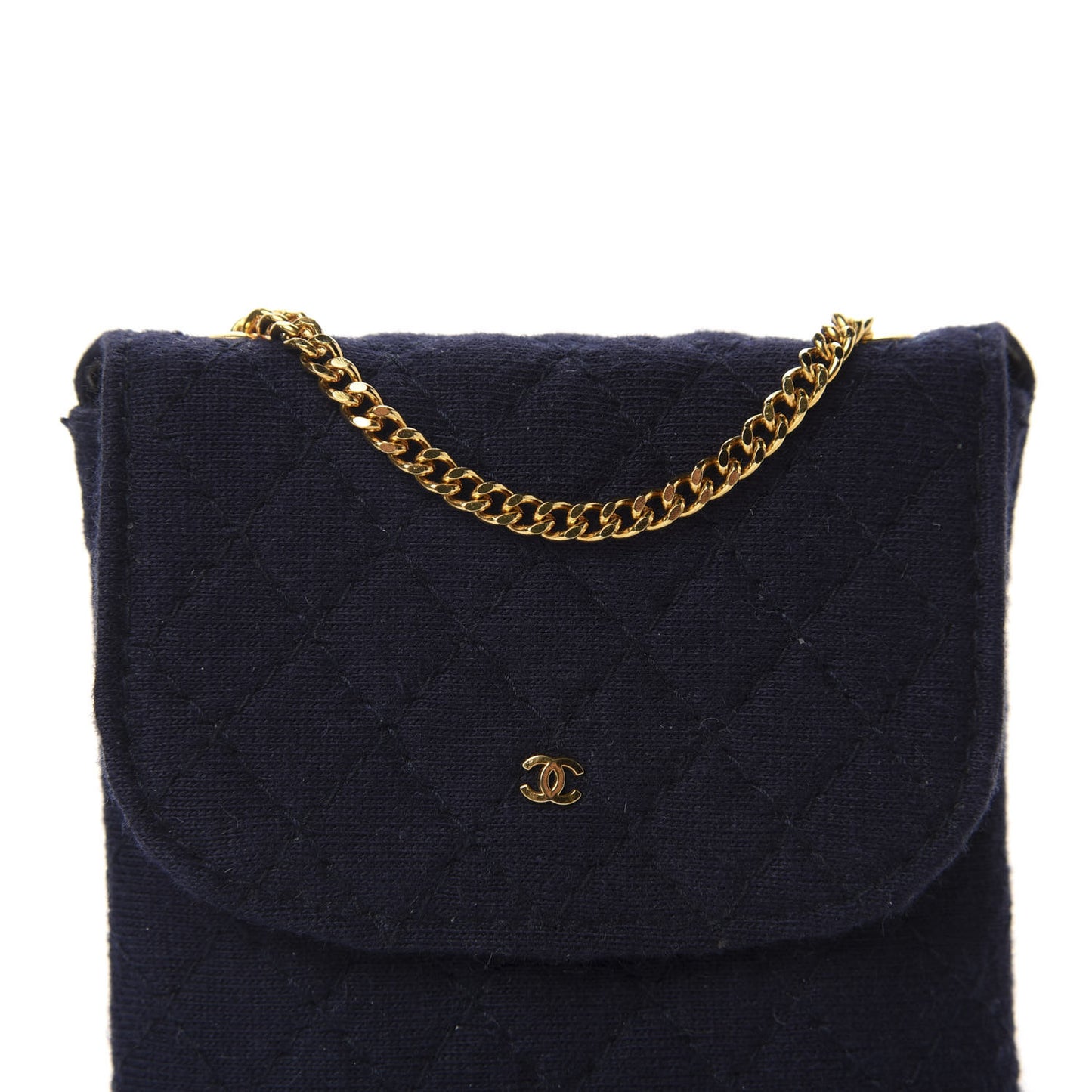 Jersey Quilted Micro Flap Bag Navy