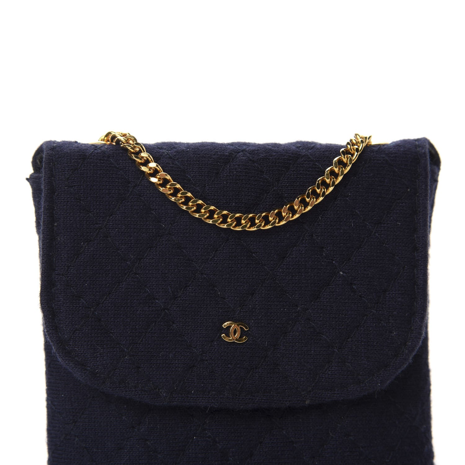 Chanel Jersey Quilted Micro Flap Bag Navy 9 of 9