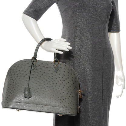Louis Vuitton Ostrich Alma MM Gris 2 of 7