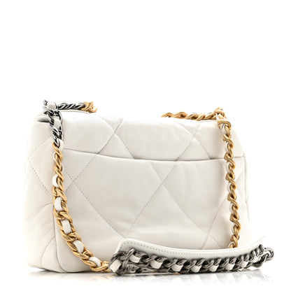 Chanel Goatskin Quilted Medium Chanel 19 Flap White 3 of 12